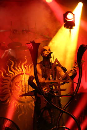Adam Michal Nergal Darski of the band Behemoth at a concert at the Columbiahalle in Berlin, October 23, 2026 Behemoth Dimmu Borgir Concert Berlin