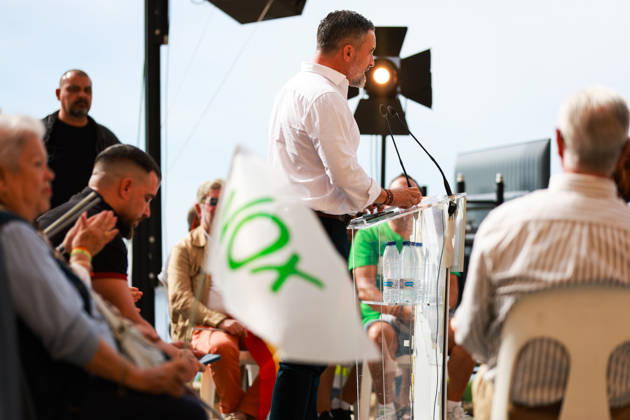 Abascal Holds a Public Event in Palma Vox President Santiago Abascal during a public event as part of the pre-campaign for the general election on November 29, at La Seu de Mallorca, on October 24, 2026, in Palma de Mallorca, Mallorca, Balearic Islands, Spain. Abascal is the first leader of one of the major parties running in the general election to have announced public events in the Balearic Islands. OCTOBER 24, 2026. Tomàs Moyà. Palma de Mallorca, Mallorca, Isl. Palma de Mallorca, Mallorca, Spain  Copyright: xTomÃ sxMoyÃ x 7866217