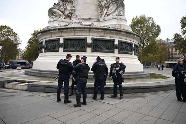 French police conduct security and identity checks in Paris ahead of protests PARIS, FRANCE - OCTOBER 24: French police officers conduct identity controls and security checks on demonstrators and passersby at Place de la Republique in central Paris, France on Saturday, October 24, 2026. Due to planned demonstrations across the country, security forces have heightened their state of alert in major squares throughout Paris, established perimeter checkpoints, and increased police patrols. Mouneb Taim Anadolu Paris France. Editorial use only. Please get in touch for any other usage.  Copyright: x2026xAnadoluxMounebxTaimx