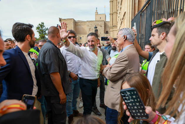 Abascal Holds a Public Rally in Palma Vox President Santiago Abascal during a Vox public rally as part of the pre-campaign for the general election on November 29, at La Seu de Mallorca, on October 24, 2026, in Palma de Mallorca, Mallorca, Balearic Islands, Spain. Abascal is the first leader of one of the major parties running in the general election to have announced public events in the Balearic Islands. OCTOBER 24, 2026. Tomàs Moyà. Palma de Mallorca, Mallorca, Isl. Palma de Mallorca, Mallorca, Spain  Copyright: xTomÃ sxMoyÃ x 7866491