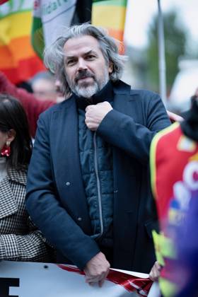 Politics at Demonstration Against French Far-Right Party RN - Orleans La France Insoumise - Nouveau Front Populaire s group MP Aymeric Caron attending demonstration against French far-right party French far-right party Rassemblement National RN in Orleans, France on October 24 2026 before the beginning of the XIXth Congress French far-right party Rassemblement National RN organized in Orleans. Photo by Franck Castel ABACAPRESS.COM Orleans France  Copyright: xCastelxFranck ABACAx