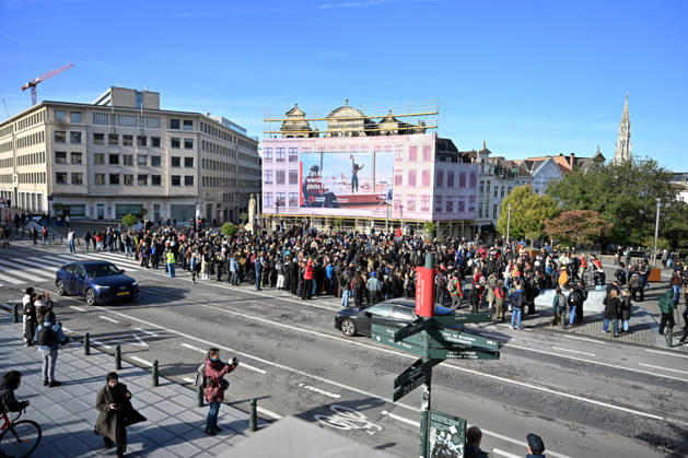 Protesters gather in Brussels to demonstrate against federal government policies BRUSSELS, BELGIUM - OCTOBER 24: Protesters gather at Albertine Square in Brussels, Belgium, on October 24, 2026, following calls from various civil society organizations, trade unions, and student groups to voice opposition to the federal government s economic policies, rising living costs, and proposed budget cuts to social welfare programs. The protest ended after police intervention. Dursun Aydemir Anadolu Brussels Belgium. Editorial use only. Please get in touch for any other usage.  Copyright: x2026xAnadoluxDursunxAydemirx