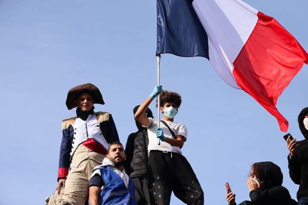 PROTESTS ON OCTOBER 24 PHOTOPQR LA PROVENCE Gilles Bader Marseille Oct. 24, 2026 Protests in Marseille on October 24, 2026 Napoleon statue French flag France Oct. 24, 2026 Another day of protests this Saturday, and amid fears of renewed violence and looting, restrictions on freedom of movement and assembly have multiplied, drawing sharp criticism from civil liberties groups. Marseille, BdR, France  Copyright: xPHOTOPQR LAxPROVENCE MAXPPPxGillesxBaderx 20261024PVL7208 20261024PVL7257