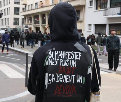 October 24 Protest PHOTOPQR LE PROGRES Richard MOUILLAUD Lyon Oct. 24, 2026 October 24 Protest October 24 Protest France Oct. 24, 2026 Another day of protests this Saturday, and amid fears of renewed violence and looting, restrictions on freedom of movement and assembly have multiplied, drawing sharp criticism from civil liberties groups Lyon, Rhône, Rhône-Alpes, France  Copyright: xPHOTOPQR LExPROGRES MAXPPPxRichardxMOUILLAUDx 20261024LPL7657 20261024LPL7657