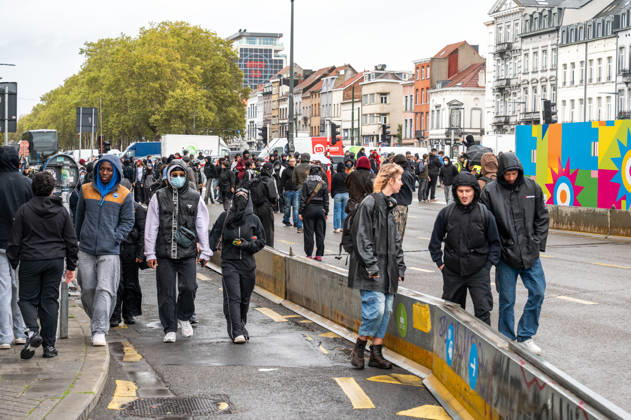 Student demonstrations in Brussels, Belgium, on 24 October 2026, quickly develop into a cat-and-mouse game between protesters and the large numbers of riot police deployed. Police repeatedly disperse groups of demonstrators, including both minors and adults, through the streets and avenues of central Brussels between Avenue Lemonnier and Brussels-South railway station.