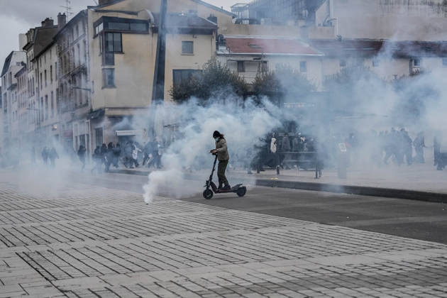 Police intervene in demonstrators amid ongoing protests in Nancy NANCY, FRANCE - OCTOBER 24: Police clash with protesters with water cannons and tear gas during a demonstration amid ongoing social and political tensions in Nancy, France, on October 24, 2026. Muhammed Said Tako Anadolu Nancy France. Editorial use only. Please get in touch for any other usage.  Copyright: x2026xAnadoluxMuhammedxSaidxTakox