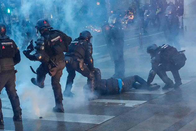 Police intervene in demonstrators amid ongoing protests in Nancy NANCY, FRANCE - OCTOBER 24: Police clash with protesters with water cannons and tear gas during a demonstration amid ongoing social and political tensions in Nancy, France, on October 24, 2026. Muhammed Said Tako Anadolu Nancy France. Editorial use only. Please get in touch for any other usage.  Copyright: x2026xAnadoluxMuhammedxSaidxTakox