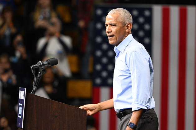 October 24, 2026, Detroit, Michigan, USA: Former United States President Barack Obama, speaks at a Democratic candidates rally at Cass Technical High School in Detroit, Michigan, USA on Saturday, October 24, 2026. Winning US Senate and US House races in the swing state of Michigan is central to Democratic hopes to wrest power in both chambers of the US Congress from the Republicans Detroit USA - ZUMAs152 20261024_faa_s152_011 Copyright: xKylexMazzax
