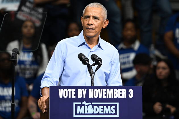 Former United States President Barack Obama, speaks at a Democratic candidates rally at Cass Technical High School in Detroit, Michigan, USA on Saturday, October 24, 2026. Winning US Senate and US House races in the swing state of Michigan is central to Democratic hopes to wrest power in both chambers of the US Congress from the Republicans. Copyright: xKylexMazzax xCNPx MediaPunchx