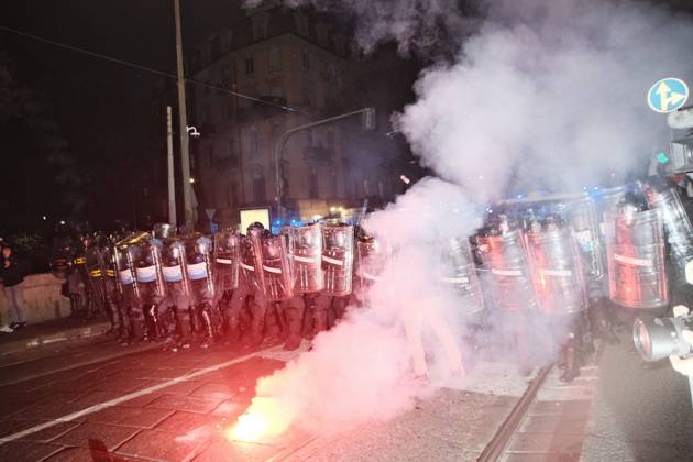 October 24, 2026, Turin, Italy: TURIN, ITALY - OCTOBER 24, 2026: Thousands of people took to the streets of Turin today to march against rearmament and the rising cost of living. The demonstration was met with a heavy police presence and several moments of tension, with clashes and tear gas along the route. Turin Italy - ZUMAq101 20261024_zna_q101_196 Copyright: xJulianxNelajx