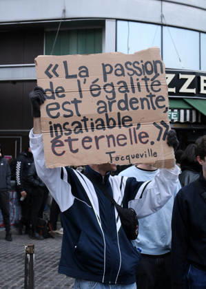Yellow Vests Protest Act II - Paris Demonstration in favor of purchasing power, the protection of public services, and fiscal and social justice, in Paris on October 24, 2026 as part of a nationwide call for mobilisation bringing together former members of the Yellow Vest movement, labor unions, high school and university students. Photo by Florian Aventurier ABACAPRESS.COM Paris France  Copyright: xAvenetxPascal ABACAx