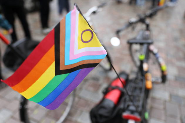 Bicycle with a rainbow flag at Bike Pride in Potsdam, October 24, 2026 Bike Pride Potsdam