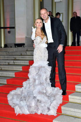 Jenny Elvers with her son Paul Jolig at the 2026 Leipzig Opera Ball at the Leipzig Opera on October 24, 2026
