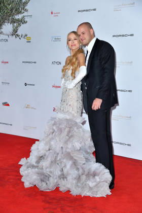 Jenny Elvers with her son Paul Jolig at the 2026 Leipzig Opera Ball at the Leipzig Opera on October 24, 2026