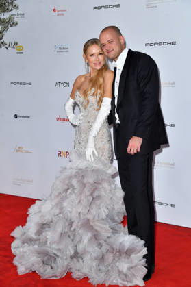 Jenny Elvers with her son Paul Jolig at the 2026 Leipzig Opera Ball at the Leipzig Opera on October 24, 2026