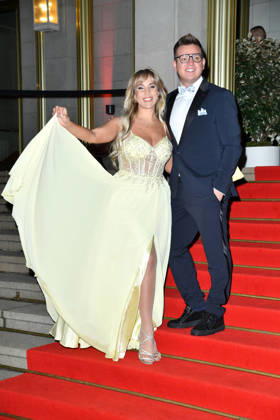 Annemarie Eilfeld and Dominik Ledea at the 2026 Leipzig Opera Ball at the Leipzig Opera on October 24, 2026