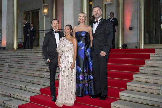 Johannes Hendrik Langer, Amy Mußul, Melanie Marschke, and Simon Boer at the 2026 Leipzig Opera Ball at the Leipzig Opera House, Leipzig, October 24, 2026