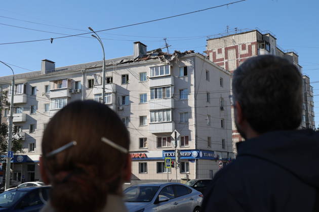 Russia, Ukraine report casualties in overnight strikes BELGOROD, RUSSIA - OCTOBER 25: Damage is seen following a Ukrainian drone attack in Belgorod, Russia, on October 25, 2026. Emergency teams inspect the affected area and assess the damage following the attack. Stringer Anadolu Belgorod Russia. Editorial use only. Please get in touch for any other usage.  Copyright: x2026xAnadoluxStringerx