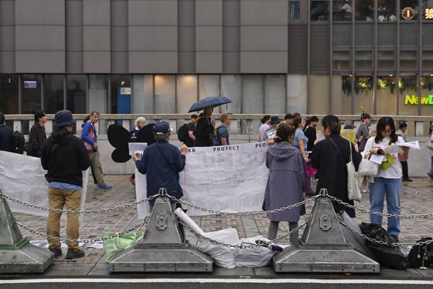 Tokyo protesters condemn Okinawa killing, demand US base removal TOKYO, JAPAN - OCTOBER 25: Protesters gather to condemn the killing of a woman in Okinawa and call for the removal of US military bases from the island on October 25, 2026, in Tokyo, Japan. Demonstrators hold placards condemning sexual violence and calling for the removal of US military bases from Okinawa amid accusations against US military personnel David Mareuil Anadolu Tokyo Japan. Editorial use only. Please get in touch for any other usage.  Copyright: x2026xAnadoluxDavidxMareuilx