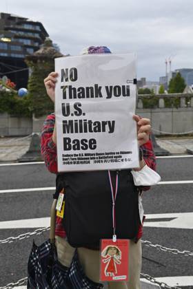Tokyo protesters condemn Okinawa killing, demand US base removal TOKYO, JAPAN - OCTOBER 25: Protesters gather to condemn the killing of a woman in Okinawa and call for the removal of US military bases from the island on October 25, 2026, in Tokyo, Japan. Demonstrators hold placards condemning sexual violence and calling for the removal of US military bases from Okinawa amid accusations against US military personnel David Mareuil Anadolu Tokyo Japan. Editorial use only. Please get in touch for any other usage.  Copyright: x2026xAnadoluxDavidxMareuilx