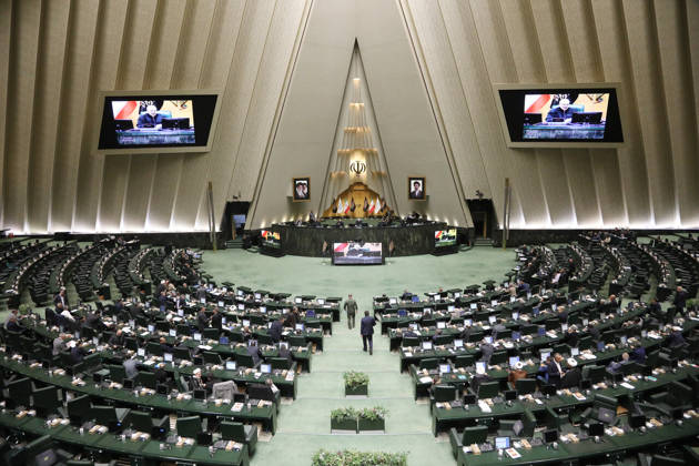 October 25, 2026, Tehran, Iran: A very wide view of the parliamentary chamber shows hundreds of green seats, the front dais and two suspended video screens at the Islamic Consultative Assembly in Tehran, Iran, on October 25, 2026. Parliamentary reports said more than two-thirds of lawmakers joined the October 25 open sitting of the Islamic Consultative Assembly, attending either in person or remotely. Tehran Iran - ZUMAi98_ 20261025_zih_i98_124 Copyright: xIcanax