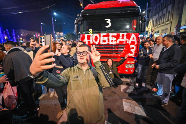 October 26, 2026, Belgrade, Belgrade, Serbia: Citywide euphoria breaks out in Belgrade as former president Aleksandar VuÄiÄ‡ admits defeat on the night of the Serbian elections on 25 October, 2026 Belgrade Serbia - ZUMAa256 20261026_zip_a256_002 Copyright: xDanielxAlfoldix