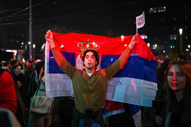 October 25, 2026, Belgrade, Belgrade, Serbia: Citywide euphoria breaks out in Belgrade as former president Aleksandar VuÄiÄ‡ admits defeat on the night of the Serbian elections on 25 October, 2026 Belgrade Serbia - ZUMAa256 20261025_zip_a256_037 Copyright: xDanielxAlfoldix