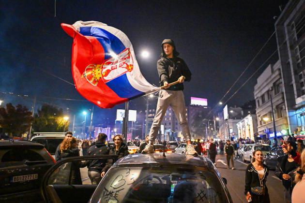 October 26, 2026, Belgrade, Belgrade, Serbia: Citywide euphoria breaks out in Belgrade as former president Aleksandar VuÄiÄ‡ admits defeat on the night of the Serbian elections on 25 October, 2026 Belgrade Serbia - ZUMAa256 20261026_zip_a256_005 Copyright: xDanielxAlfoldix