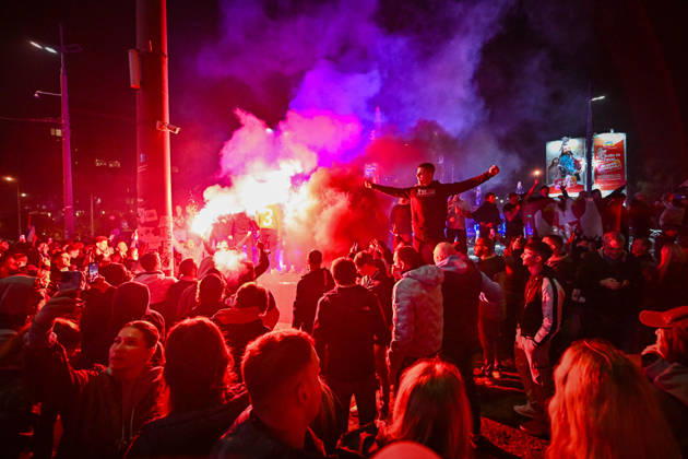 October 26, 2026, Belgrade, Belgrade, Serbia: Citywide euphoria breaks out in Belgrade as former president Aleksandar VuÄiÄ‡ admits defeat on the night of the Serbian elections on 25 October, 2026 Belgrade Serbia - ZUMAa256 20261026_zip_a256_006 Copyright: xDanielxAlfoldix