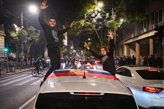 October 26, 2026, Belgrade, Belgrade, Serbia: Citywide euphoria breaks out in Belgrade as former president Aleksandar VuÄiÄ‡ admits defeat on the night of the Serbian elections on 25 October, 2026 Belgrade Serbia - ZUMAa256 20261026_zip_a256_008 Copyright: xDanielxAlfoldix