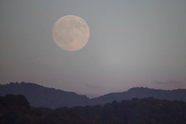 RUSSIA, SOCHI - OCTOBER 25, 2026: The full moon shines over the city Sochi Russia  - ZUMAt113 20261025_zaa_t113_345 Copyright: xDmitryxFeoktistovx