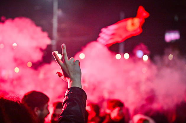 October 25, 2026, Belgrade, Belgrade, Serbia: Citywide euphoria breaks out in Belgrade as former president Aleksandar VuÄiÄ‡ admits defeat on the night of the Serbian elections on 25 October, 2026 Belgrade Serbia - ZUMAa256 20261025_zip_a256_038 Copyright: xDanielxAlfoldix