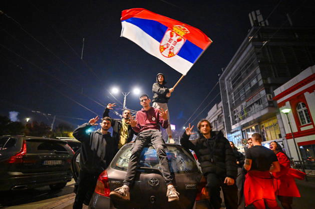October 26, 2026, Belgrade, Belgrade, Serbia: Citywide euphoria breaks out in Belgrade as former president Aleksandar VuÄiÄ‡ admits defeat on the night of the Serbian elections on 25 October, 2026 Belgrade Serbia - ZUMAa256 20261026_zip_a256_007 Copyright: xDanielxAlfoldix
