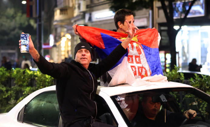 25.10.2026 Belgrade(Serbia) Politics Life Reactions after the election results The fall of regime after 14 years and the change of authorities government Celebration of victory Student list