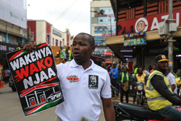 Activists stage demonstration in Kenya s Nairobi NAIROBI, KENYA - OCTOBER 26: Activists take part in a demonstration against a recent increase in fuel prices in Nairobi, Kenya, on October 26, 2026. Demonstrators carry placards, chant slogans and stage street protests to express their opposition to the price increase. Lucas Mukasa Anadolu Nairobi Kenya. Editorial use only. Please get in touch for any other usage.  Copyright: x2026xAnadoluxLucasxMukasax