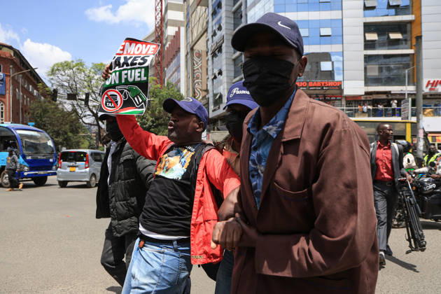 Activists stage demonstration in Kenya s Nairobi NAIROBI, KENYA - OCTOBER 26: Activists take part in a demonstration against a recent increase in fuel prices in Nairobi, Kenya, on October 26, 2026. Demonstrators carry placards, chant slogans and stage street protests to express their opposition to the price increase. Lucas Mukasa Anadolu Nairobi Kenya. Editorial use only. Please get in touch for any other usage.  Copyright: x2026xAnadoluxLucasxMukasax