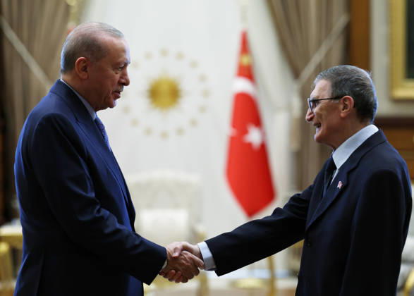Turkish President Recep Tayyip Erdogan ANKARA, TURKIYE - OCTOBER 26: (----EDITORIAL USE ONLY - MANDATORY CREDIT - TURKISH PRESIDENCY MURAT CETINMUHURDAR HANDOUT - NO MARKETING NO ADVERTISING CAMPAIGNS - DISTRIBUTED AS A SERVICE TO CLIENTS----) Turkish President Recep Tayyip Erdogan receives Nobel laureate Professor Aziz Sancar in Ankara, Turkiye, on October 26, 2026. TUR Presidency Murat Cetinmuhurdar Handout Anadolu Ankara Turkey. Editorial use only. Please get in touch for any other usage.  Copyright: x2026xAnadoluxTURxPresidency xMuratxCetinmuhurdar Handoutx