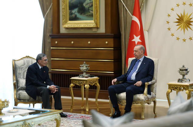 Turkish President Recep Tayyip Erdogan ANKARA, TURKIYE - OCTOBER 26: (----EDITORIAL USE ONLY - MANDATORY CREDIT - TURKISH PRESIDENCY MURAT CETINMUHURDAR HANDOUT - NO MARKETING NO ADVERTISING CAMPAIGNS - DISTRIBUTED AS A SERVICE TO CLIENTS----) Turkish President Recep Tayyip Erdogan receives Nobel laureate Professor Aziz Sancar in Ankara, Turkiye, on October 26, 2026. TUR Presidency Murat Cetinmuhurdar Handout Anadolu Ankara Turkey. Editorial use only. Please get in touch for any other usage.  Copyright: x2026xAnadoluxTURxPresidency xMuratxCetinmuhurdar Handoutx