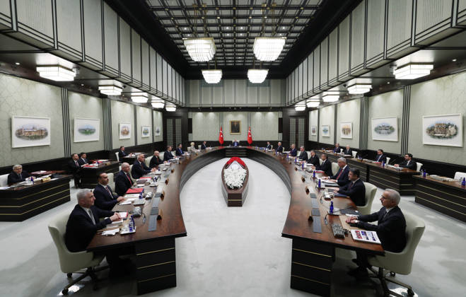 Turkish President Recep Tayyip Erdogan ANKARA, TURKIYE - OCTOBER 26: (----EDITORIAL USE ONLY - MANDATORY CREDIT - TURKISH PRESIDENCY MURAT CETINMUHURDAR HANDOUT - NO MARKETING NO ADVERTISING CAMPAIGNS - DISTRIBUTED AS A SERVICE TO CLIENTS----) Presidential Cabinet meets under the chairmanship of Turkish President Recep Tayyip Erdogan in Ankara, Turkiye on October 26, 2026. TUR Presidency Murat Cetinmuhurdar Anadolu Ankara Turkey. Editorial use only. Please get in touch for any other usage.  Copyright: x2026xAnadoluxTURxPresidency MuratxCetinmuhurdarx