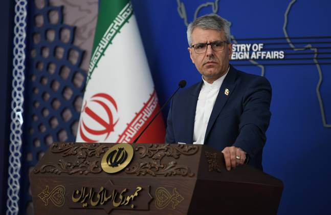 (261026) -- TEHRAN, Oct. 26, 2026 -- Iran s Foreign Ministry spokesman Esmaeil Baghaei attends a weekly press conference in Tehran, Iran, Oct. 26, 2026. TO GO WITH Iran says Israel election outcome makes no difference to Tehran Shadati) IRAN-TEHRAN-PRESS CONFERENCE ShaxDati 