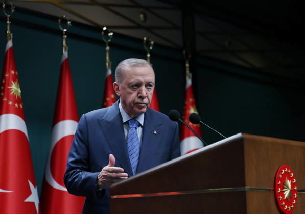 Turkish President Recep Tayyip Erdogan ANKARA, TURKIYE - OCTOBER 26: (----EDITORIAL USE ONLY - MANDATORY CREDIT - TURKISH PRESIDENCY MUSTAFA KAMACI HANDOUT - NO MARKETING NO ADVERTISING CAMPAIGNS - DISTRIBUTED AS A SERVICE TO CLIENTS----) Turkish President Recep Tayyip Erdogan delivers a statement to members of the press following the Presidential Cabinet Meeting held under his chairmanship at the Presidential Complex in Ankara, Turkiye on October 26, 2026. TUR Presidency Mustafa Kamaci Anadolu Ankara Turkey. Editorial use only. Please get in touch for any other usage.  Copyright: x2026xAnadoluxTURxPresidencyx xMustafaxKamacix