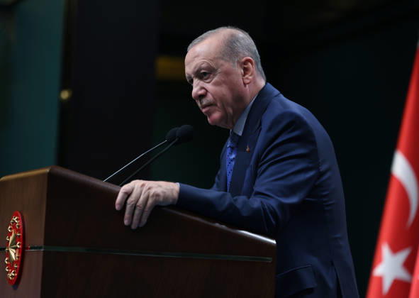 Turkish President Recep Tayyip Erdogan ANKARA, TURKIYE - OCTOBER 26: (----EDITORIAL USE ONLY - MANDATORY CREDIT - TURKISH PRESIDENCY MUSTAFA KAMACI HANDOUT - NO MARKETING NO ADVERTISING CAMPAIGNS - DISTRIBUTED AS A SERVICE TO CLIENTS----) Turkish President Recep Tayyip Erdogan delivers a statement to members of the press following the Presidential Cabinet Meeting held under his chairmanship at the Presidential Complex in Ankara, Turkiye on October 26, 2026. TUR Presidency Mustafa Kamaci Anadolu Ankara Turkey. Editorial use only. Please get in touch for any other usage.  Copyright: x2026xAnadoluxTURxPresidencyx xMustafaxKamacix