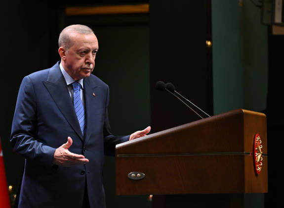 Turkish President Recep Tayyip Erdogan ANKARA, TURKIYE - OCTOBER 26: Turkish President Recep Tayyip Erdogan delivers a statement to members of the press following the Presidential Cabinet Meeting held under his chairmanship at the Presidential Complex in Ankara, Turkiye on October 26, 2026. Mehmet Ali Ozcan Anadolu Ankara Turkey. Editorial use only. Please get in touch for any other usage.  Copyright: x2026xAnadoluxMehmetxAlixOzcanx