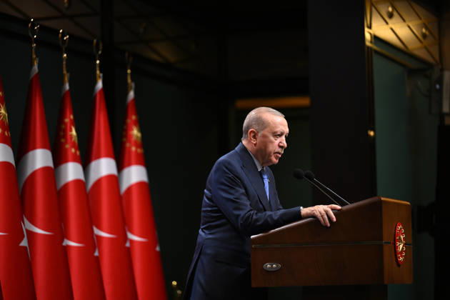 Turkish President Recep Tayyip Erdogan ANKARA, TURKIYE - OCTOBER 26: Turkish President Recep Tayyip Erdogan delivers a statement to members of the press following the Presidential Cabinet Meeting held under his chairmanship at the Presidential Complex in Ankara, Turkiye on October 26, 2026. Mehmet Ali Ozcan Anadolu Ankara Turkey. Editorial use only. Please get in touch for any other usage.  Copyright: x2026xAnadoluxMehmetxAlixOzcanx
