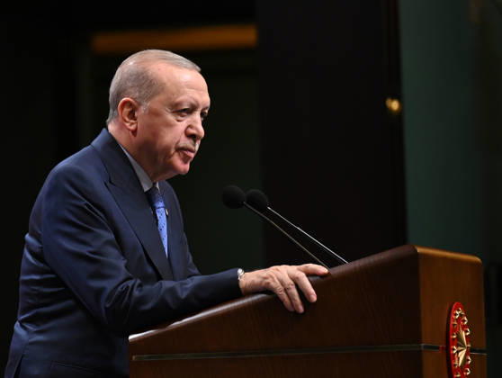 Turkish President Recep Tayyip Erdogan ANKARA, TURKIYE - OCTOBER 26: Turkish President Recep Tayyip Erdogan delivers a statement to members of the press following the Presidential Cabinet Meeting held under his chairmanship at the Presidential Complex in Ankara, Turkiye on October 26, 2026. Mehmet Ali Ozcan Anadolu Ankara Turkey. Editorial use only. Please get in touch for any other usage.  Copyright: x2026xAnadoluxMehmetxAlixOzcanx