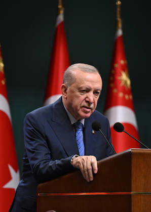 Turkish President Recep Tayyip Erdogan ANKARA, TURKIYE - OCTOBER 26: Turkish President Recep Tayyip Erdogan delivers a statement to members of the press following the Presidential Cabinet Meeting held under his chairmanship at the Presidential Complex in Ankara, Turkiye on October 26, 2026. Mehmet Ali Ozcan Anadolu Ankara Turkey. Editorial use only. Please get in touch for any other usage.  Copyright: x2026xAnadoluxMehmetxAlixOzcanx
