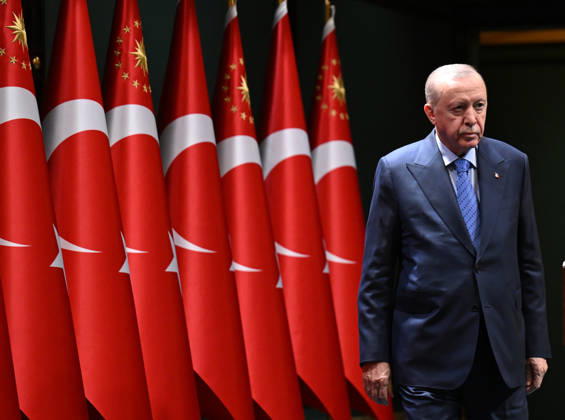 Turkish President Recep Tayyip Erdogan ANKARA, TURKIYE - OCTOBER 26: Turkish President Recep Tayyip Erdogan leaves the stage after delivering a statement to members of the press following the Presidential Cabinet Meeting held under his chairmanship at the Presidential Complex in Ankara, Turkiye on October 26, 2026. Mehmet Ali Ozcan Anadolu Ankara Turkey. Editorial use only. Please get in touch for any other usage.  Copyright: x2026xAnadoluxMehmetxAlixOzcanx