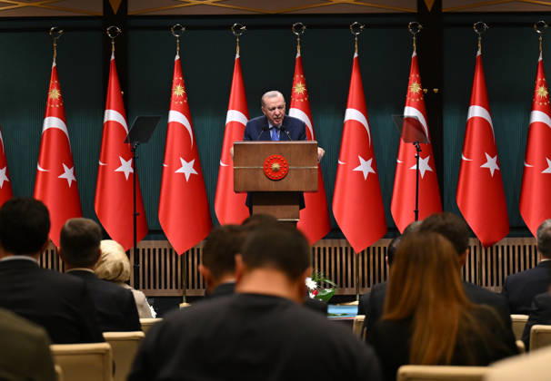 Turkish President Recep Tayyip Erdogan ANKARA, TURKIYE - OCTOBER 26: Turkish President Recep Tayyip Erdogan delivers a statement to members of the press following the Presidential Cabinet Meeting held under his chairmanship at the Presidential Complex in Ankara, Turkiye on October 26, 2026. Mehmet Ali Ozcan Anadolu Ankara Turkey. Editorial use only. Please get in touch for any other usage.  Copyright: x2026xAnadoluxMehmetxAlixOzcanx