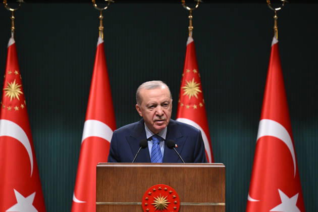 Turkish President Recep Tayyip Erdogan ANKARA, TURKIYE - OCTOBER 26: Turkish President Recep Tayyip Erdogan delivers a statement to members of the press following the Presidential Cabinet Meeting held under his chairmanship at the Presidential Complex in Ankara, Turkiye on October 26, 2026. Mehmet Ali Ozcan Anadolu Ankara Turkey. Editorial use only. Please get in touch for any other usage.  Copyright: x2026xAnadoluxMehmetxAlixOzcanx