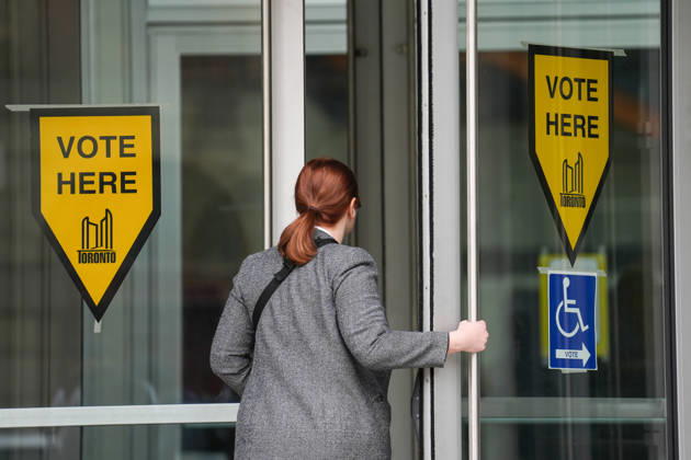 Toronto Municipal Election TORONTO, CANADA - OCTOBER 26 : People arrive at a polling station to cast their ballots for the Toronto municipal election in Toronto, Ontario on October 26, 2026. Mert Alper Dervis Anadolu Ontario Canada. Editorial use only. Please get in touch for any other usage.  Copyright: x2026xAnadoluxMertxAlperxDervisx